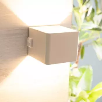 Портативный уличный светодиодный настенный светильник, 300 лм, 3000 К, детектор движения Lightbox, белый