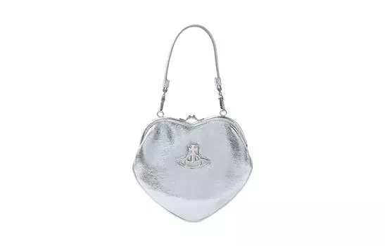 Портативный женский кошелек на одно плечо из искусственной кожи, стандартный, серебристый Vivienne Westwood