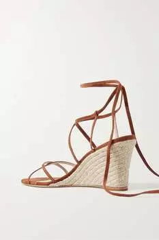 PORTE & PAIRE Замшевые эспадрильи на танкетке, бежевый