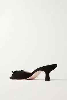 PORTE & PAIRE замшевые мюли с бантом, черный