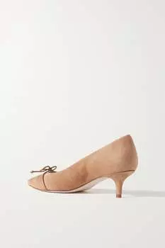 PORTE & PAIRE Замшевые туфли с кожаной отделкой, бежевый