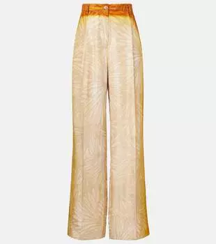 Портеры широкие брюки из печатного шелка Dries Van Noten, Dessin A