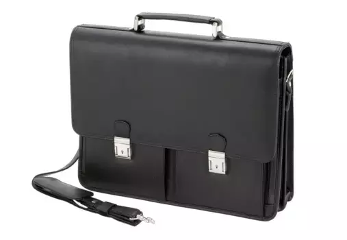 Портфель Alassio "Венето" из искусственной кожи, черный