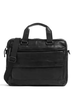 Портфель Apache 15 дюймов из зерненой кожи Spikes & Sparrow, черный