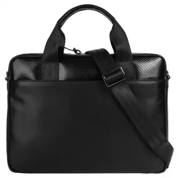Портфель bugatti "COMET BAGS", натуральная кожа, черный