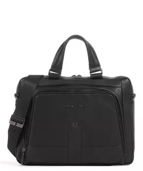 Портфель carl 13 дюймов из зернистой яловой кожи Piquadro, черный