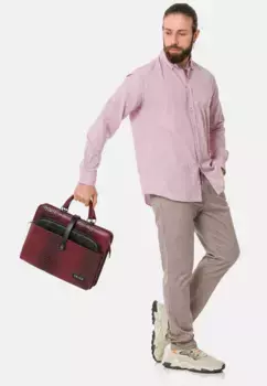 Портфель Cipo & Baxx, имитация кожи крокодила, красный