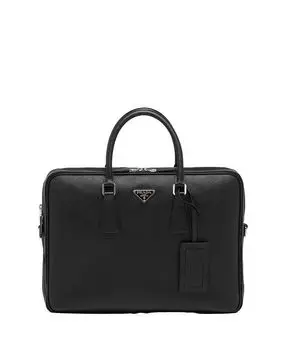 Портфель из кожи Saffiano Prada, черный