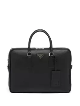Портфель из сафьяновой кожи Prada, черный