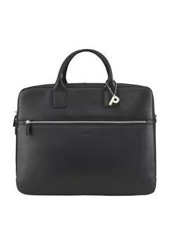 Портфель Милан, кожа, молния, кулон, однотонный PICARD, черный