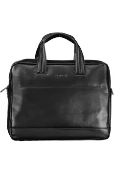 Портфель мужской Calvin Klein с внешним карманом и металлическим логотипом, черный