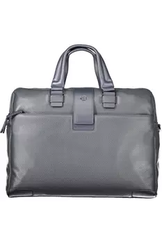 Портфель мужской Piquadro кожаный с логотипом, синий