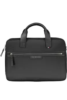 Портфель мужской Tommy Hilfiger текстильный с логотипом бренда, черный
