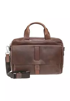 Портфель Пандион, кожаный, с отделением для ноутбука, мужской JOOP!, цвет Dark Brown