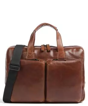 Портфель Porto 14 из мелкозернистой яловой кожи. Leonhard Heyden, коричневый