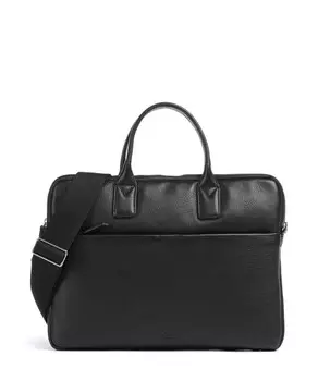 Портфель с запахом 14 дюймов из зерненой яловой кожи Markberg, черный