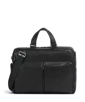 Портфель Wollem 15 дюймов из зернистой яловой кожи Piquadro, черный