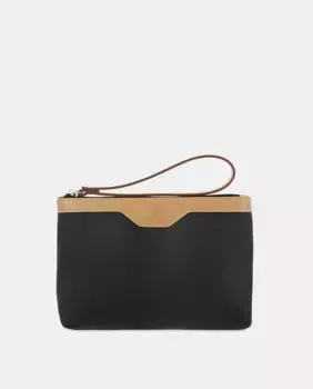 Портмоне из воловьей кожи и канвы черного цвета El Potro, черный