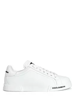 Portofino белые мужские кожаные кроссовки Dolce&Gabbana