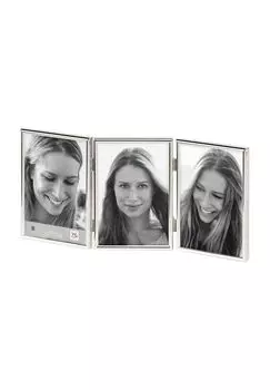 Портретная рамка Хлоя, задняя панель бархатная, серебро