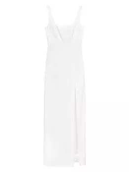 Портретное платье макси STAUD, белый