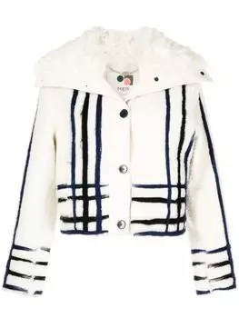 Ports 1961 клетчатая шуба из шерпы, нейтральный цвет