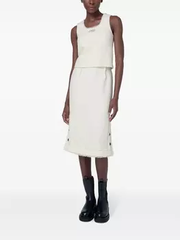 Ports 1961 твидовый топ с вышитым логотипом, белый