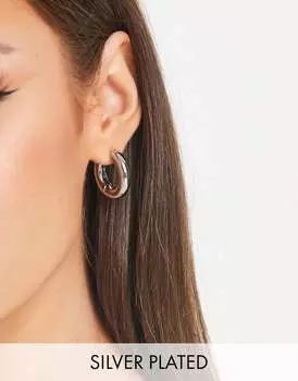 Посеребренные серьги-кольца ASOS DESIGN диаметром 20 мм