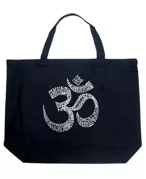 Poses Om — большая сумка-тоут Word Art LA Pop Art, черный