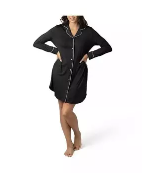 Послеродовая ночная рубашка Clea с длинными рукавами для беременных Kindred Bravely, черный