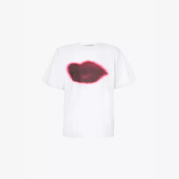 Посмотреть купить футболку из хлопкового джерси с графическим принтом Stella Mccartney, белый