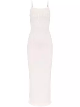 Posse льняное платье Iris фактурной вязки, белый