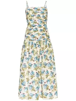 Posse платье миди Ракель, нейтральный цвет