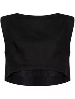 Posse укороченный льняной топ Martina, черный