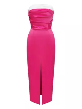 POST MERIDIEM атласное платье миди, розовый