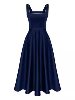 POST MERIDIEM декорированное платье миди, синий