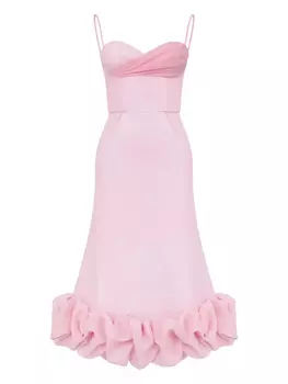 POST MERIDIEM платье-бюстье с драпировкой, розовый