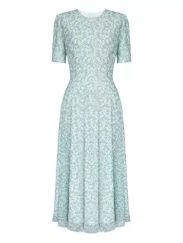 POST MERIDIEM платье миди с цветочным принтом, фиолетовый