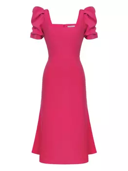 POST MERIDIEM платье миди с квадратным вырезом, розовый