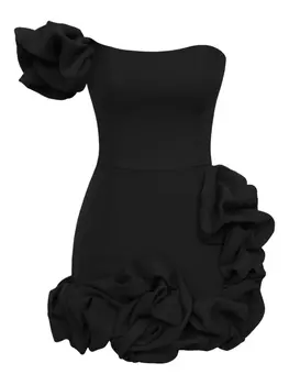 POST MERIDIEM платье мини на одно плечо, черный