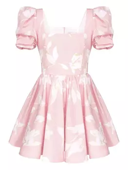 POST MERIDIEM платье мини с цветочным принтом, розовый