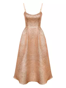 POST MERIDIEM жаккардовое платье миди, нейтральный