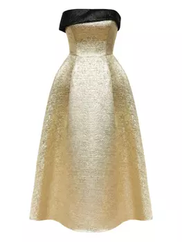 POST MERIDIEM жаккардовое платье миди, золотой