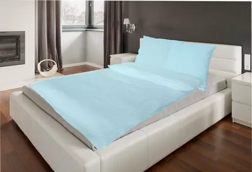 Постельное белье 135х200 + 80х80 сатин HOTEL DAMASK премиум хлопок 2 шт. синее MB Warenhandel24