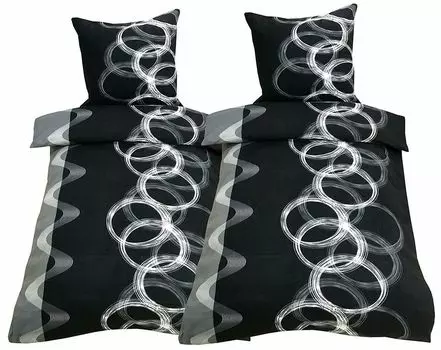 Постельное белье 135х200 + 80х80 см 100% хлопок Renforce желтый серый белый в полоску круги, 2 шт leonado vicenti