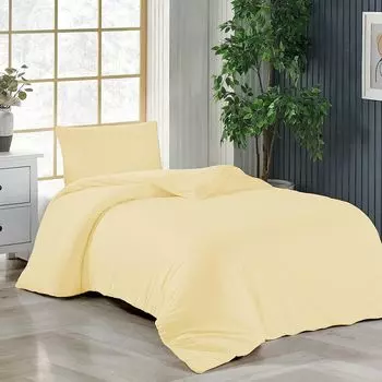 Постельное белье 135х200 + 80х80 см желтый пододеяльник хлопок, 2 шт livessa