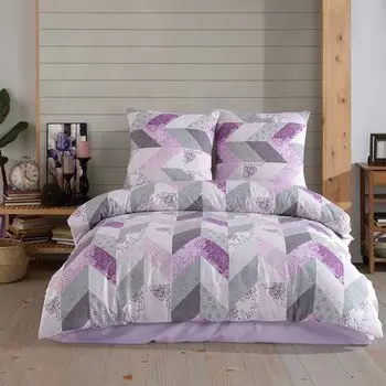 Постельное белье 135х200 см 4 шт. 100% хлопок, молния Renforce 2 комплекта постельного белья и 2 наволочки Buymax, серый