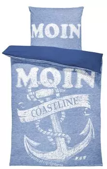 Постельное белье 135х200 см и 80х80 см. Пододеяльник из микрофибры современный фотопринт, цвет: морской синий, размер: 4 шт. 135х200 см One-Home, темно-синий