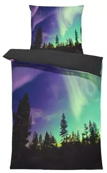 Постельное белье 135х200 см Northern Lights Northern Lights зеленый черный двусторонний микрофибра One-Home