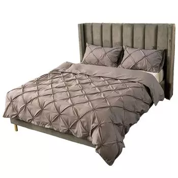 Постельное белье 135х200см полиэфирное волокно из 2-х предметов - комплект пододеяльников серого цвета, мягкие пушистые пододеяльники на молнии и 1 наволочка 50х75см CANDeal